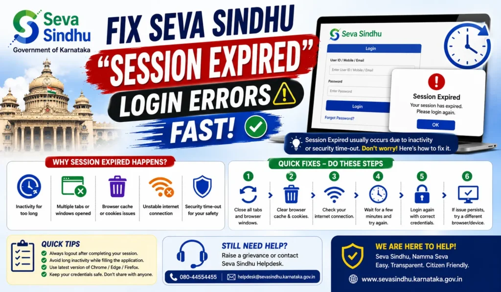 Fix Seva Sindhu “Session Expired” Login Errors Fast