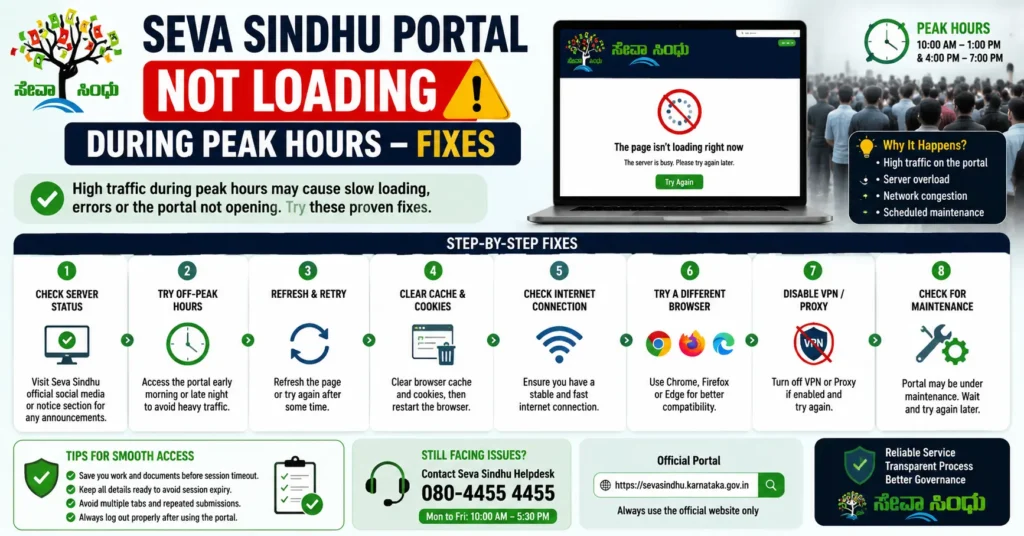 Seva Sindhu Portal Not Loading During Peak Hours – Fixes
