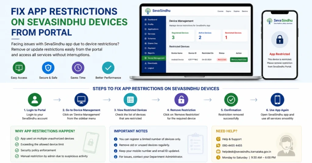 Fix App Restrictions on SevaSindhu Devices from the Portal
